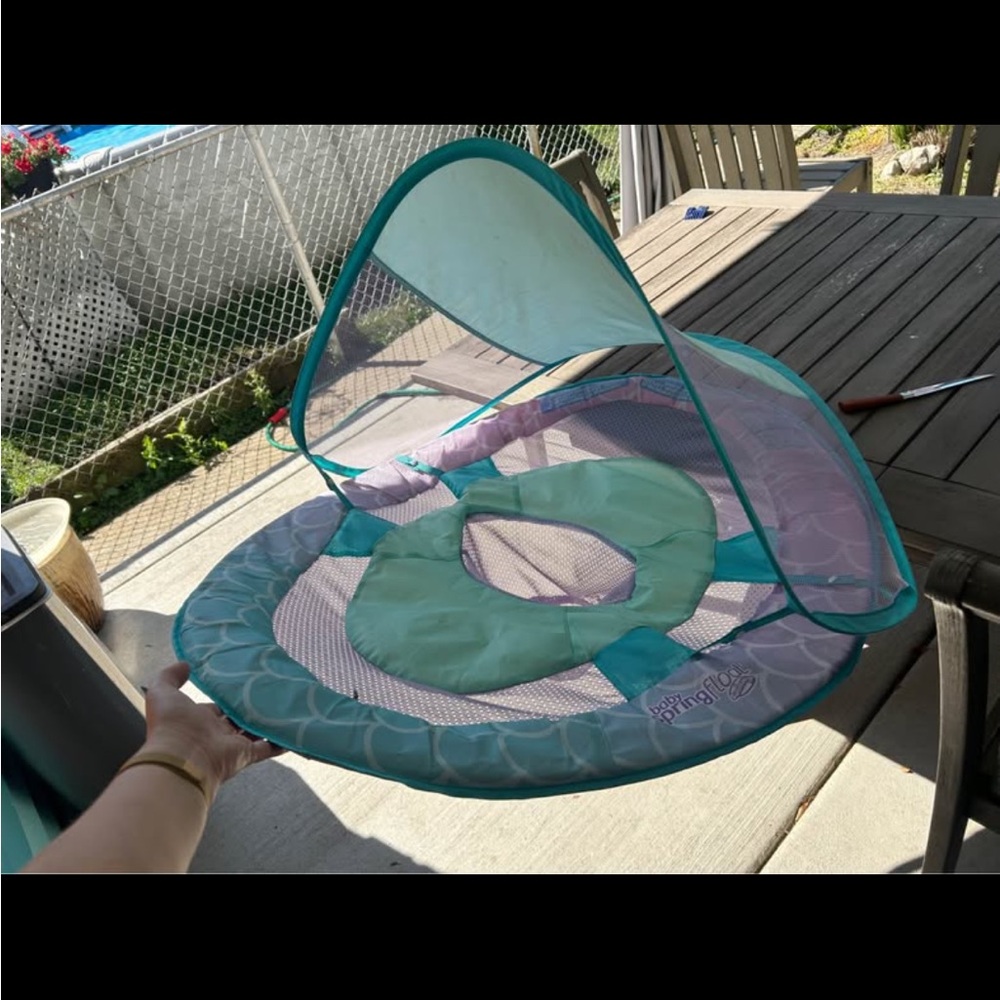 Baby Spring Float with Canopy Swim Pool